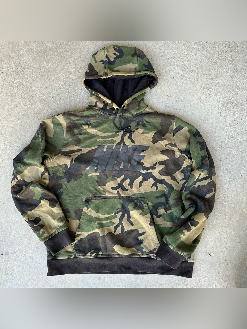 Nike Men's Camo Logo Fleece Pullover Hoodie Size Large